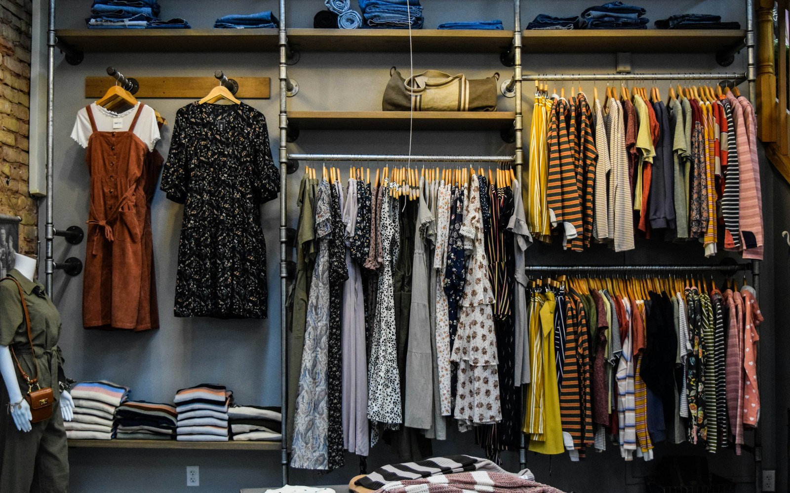Ethical fashion Zurich curated rack of slow fashion clothes