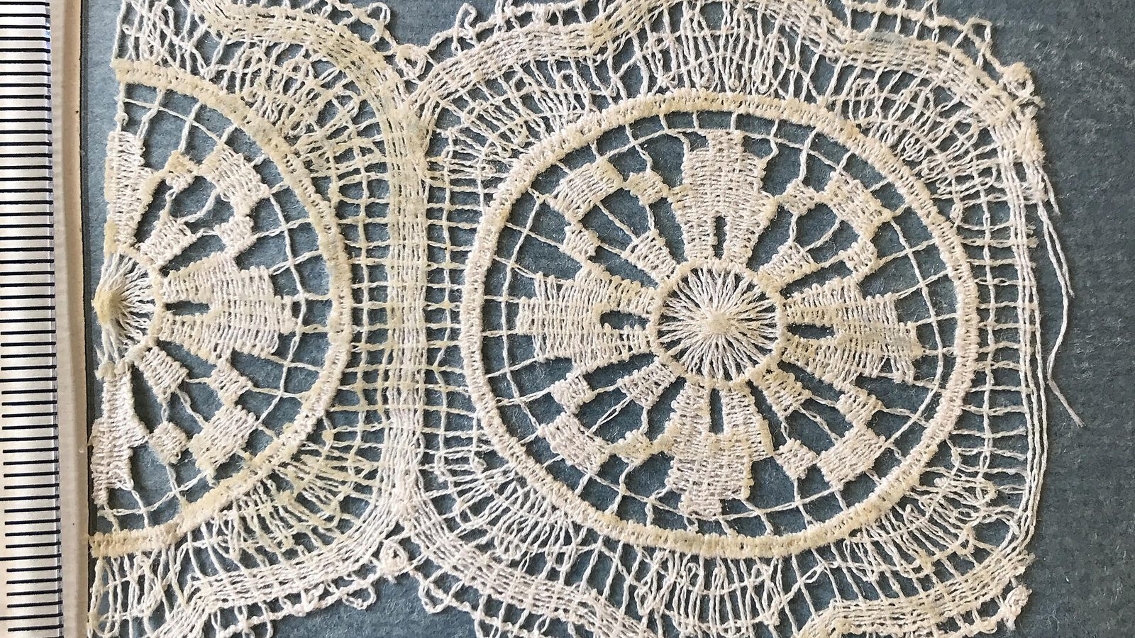 Chemical lace sample of the kind that made St. Gallen embroidery famous in Paris couture